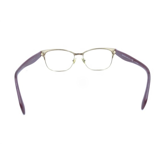 Prada VPR 65R UAN-1O1 Gold Dark Red Eyeglasses Frames 53-16 140 Italy Designer - Picture 5 of 12